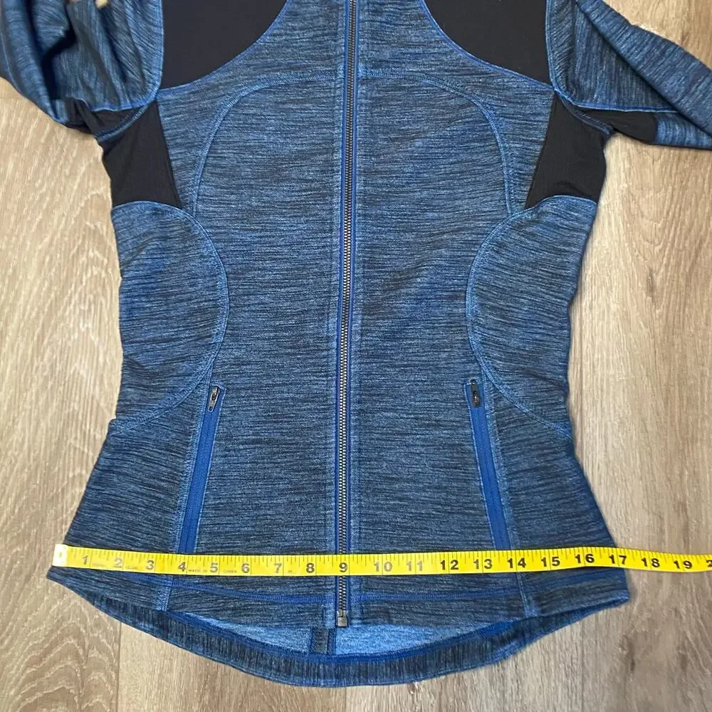 Lululemon Forme Jacket Blue Slub Denim Black Colorway